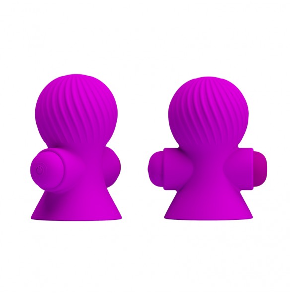 PRETTY LOVE Strong Vibration Nipple Sucker Massager (Chargeable -Purple)